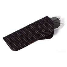 Load image into Gallery viewer, Black Glasses Case with Yellow Polka Dots

