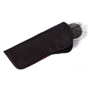 Black Glasses Case with Yellow Polka Dots