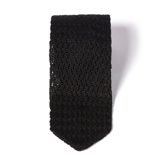 Black Knitted Silk Tie