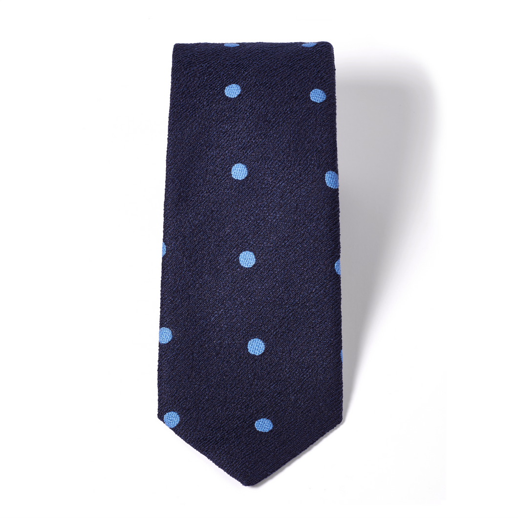 Navy Blue Premium Tie with Blue Dots